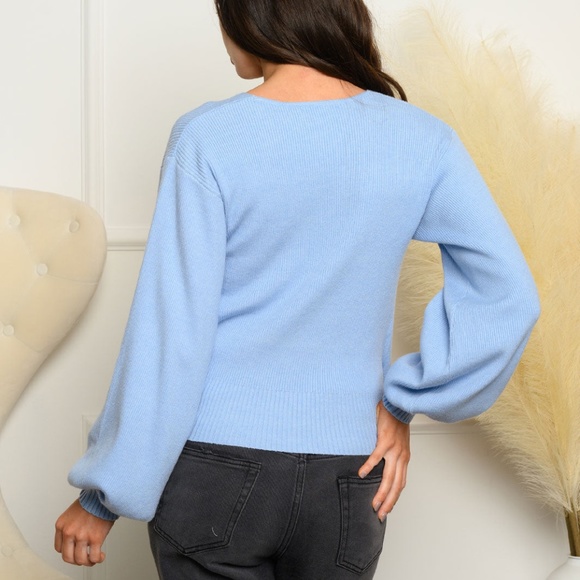 Blue Knit Sweater top - Picture 3 of 3